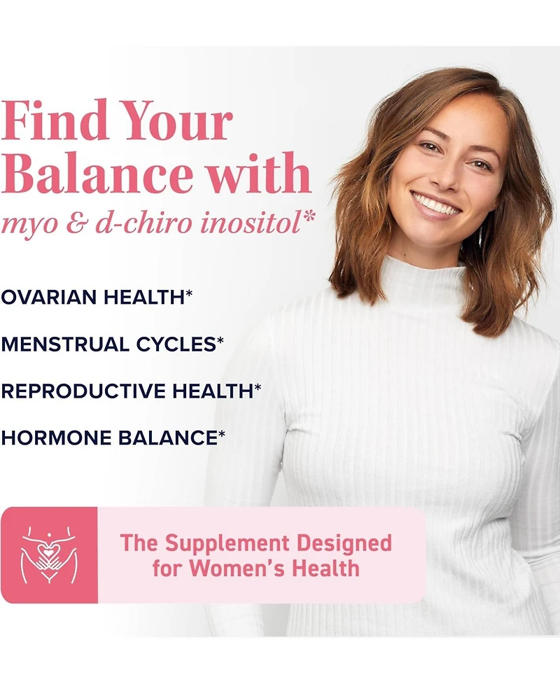 Myo-Inositol & D-Chiro Inositol for Hormone Balance for Women | Microbeadlet Technology to Regulate Menstrual Cycle & Support Ovarian Health | Myo Ino