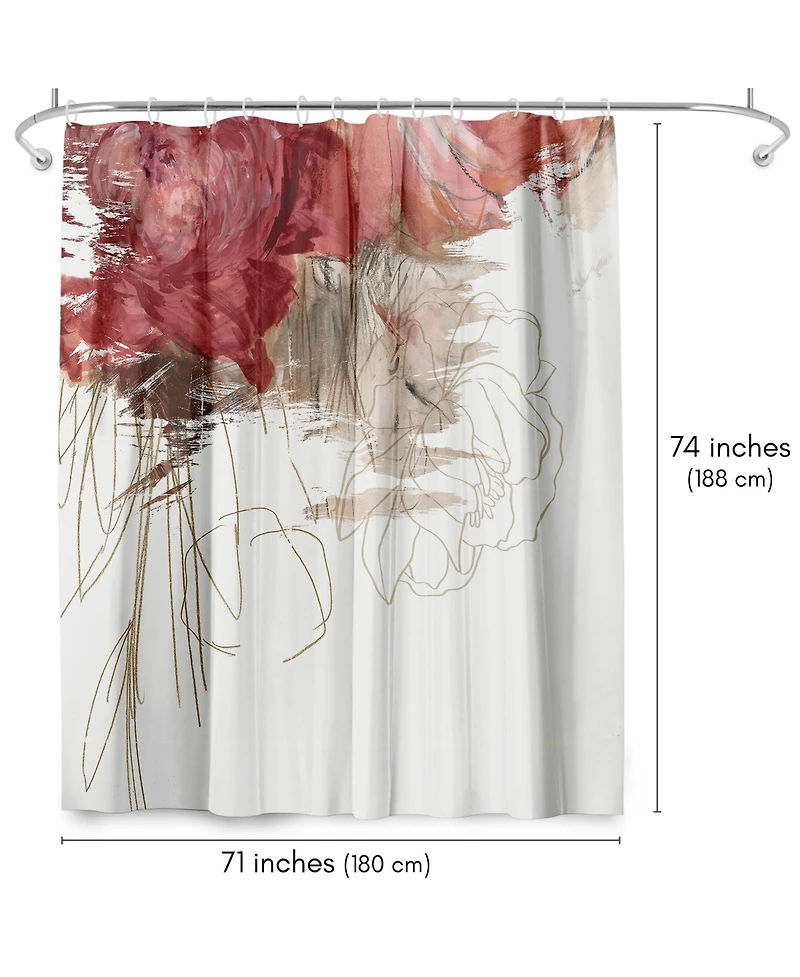 Americanflat 71x74 Crimson Lust Shower Curtain - 100% Polyester Shower Curtain