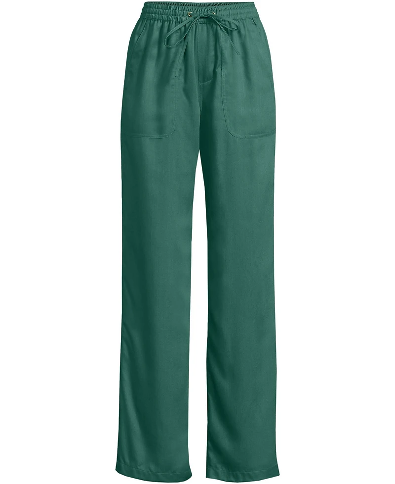Lands' End Women's Tencel Fiber High Rise Wide Leg Pants
