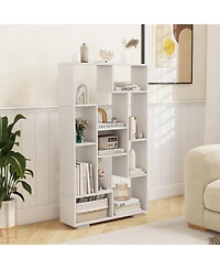 Gouun 47-Inch Tall Bookshelf for Home Office Living Room