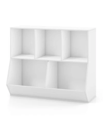 Gouun 5 Cube Wooden Kids Toy Storage Organizer With Anti Tipping Kits