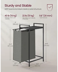 Slickblue Laundry Hamper with Top Shelf, Pull-Out Bags & Metal Frame, 2 Removable Oxford Fabric Baskets