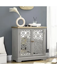 Homcom Farmhouse Storage Cabinet, Sideboard Buffet Cabinet,