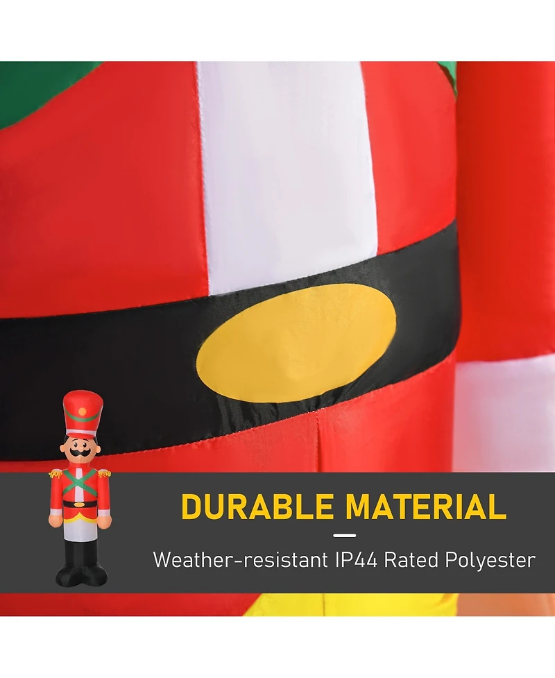 Homcom 6 ft Inflatable Solider Outdoor Nutcracker Display w/ Led Lights