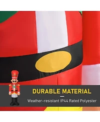 Homcom 6 ft Inflatable Solider Outdoor Nutcracker Display w/ Led Lights