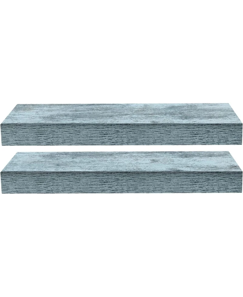 Sorbus 2 Pack 16 Inch Coastal Rectangle Floating Shelves - for Home DAcor to Display Trophies, Books, Frames