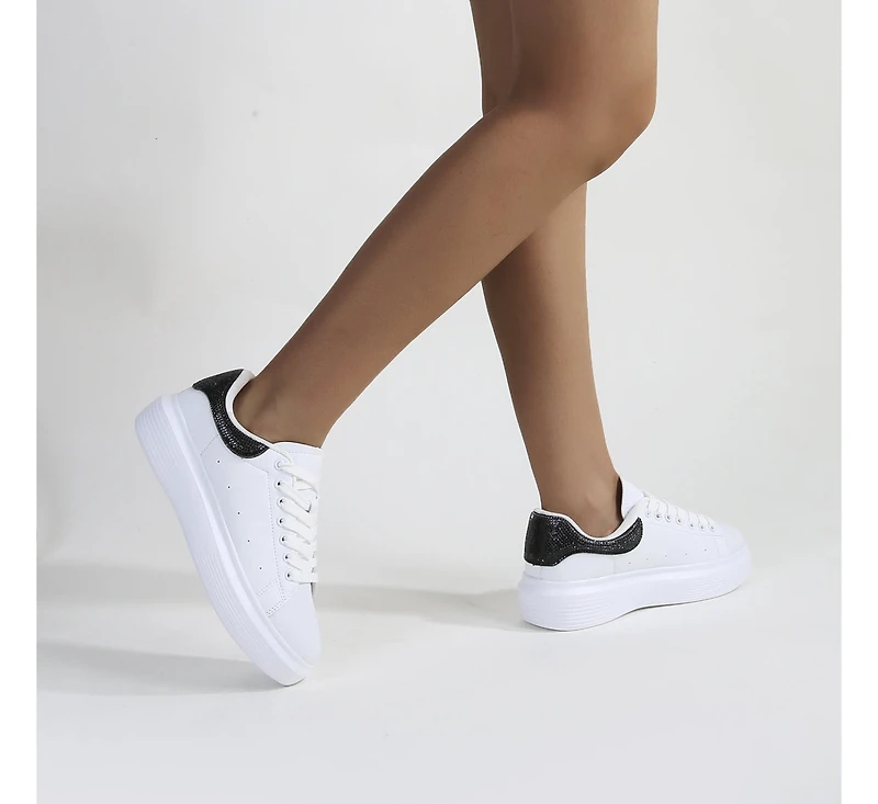 Fortuna Platform Sneaker with Rhinestone Accent
