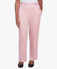 Alfred Dunner Women's Coming Up Roses Sateen Woven Medium Length Pants