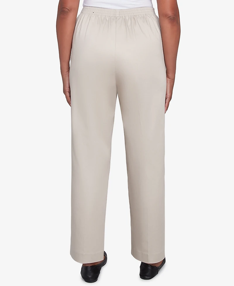 Alfred Dunner Women's Coming Up Roses Sateen Woven Short Length Pants