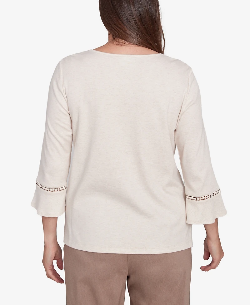 Alfred Dunner Women's Telluride Center Embroidered Floral Top