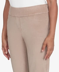 Alfred Dunner Women's Telluride Modern Corduroy Faux Fly Front Average Length Pants