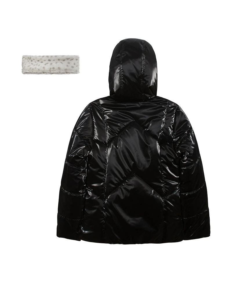 Jessica Simpson Girls 7-16 Reflective Shine Fashion Puffer Jacket