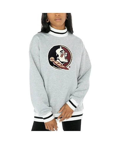 Gameday Couture Women's Gray Florida State Seminoles In It To Win It Sporty Pullover Sweatshirt