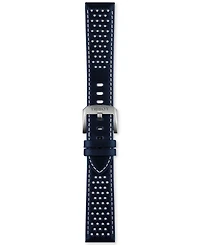 Tissot Men's Swiss Automatic PR516 Powermatic 80 Blue Perforated Leather Strap Watch 38mm