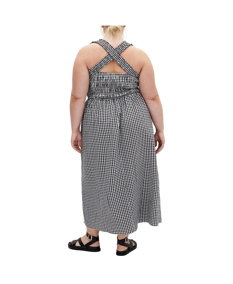 City Chic Plus Cute Gingham Maxi Dress