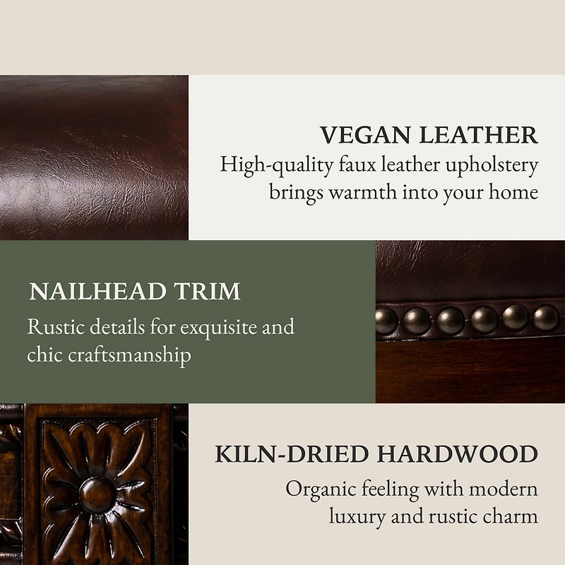 Maven Lane Pullman Wooden Swivel Stool, Dark Walnut w/ Leather, Set of 4