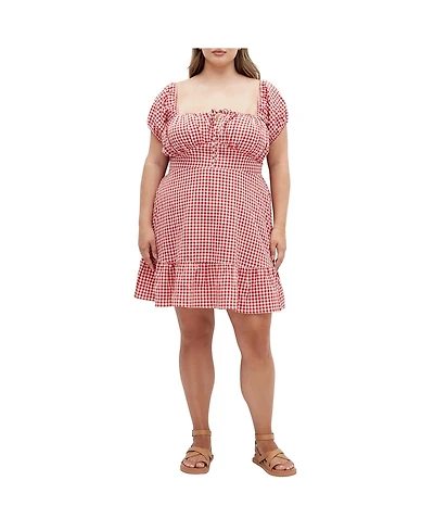 City Chic Plus Cute Gingham Dress