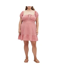 City Chic Plus Cute Gingham Dress