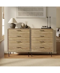 LuxenHome Mid-Century Modern Wave 4-Drawer 31.5-Inch Wide Accent Chest