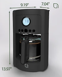 Willow Kitchen 12 Cup Coffee Maker – Programmable Brewing Options with Timer, Beautiful Design, Glass Pot