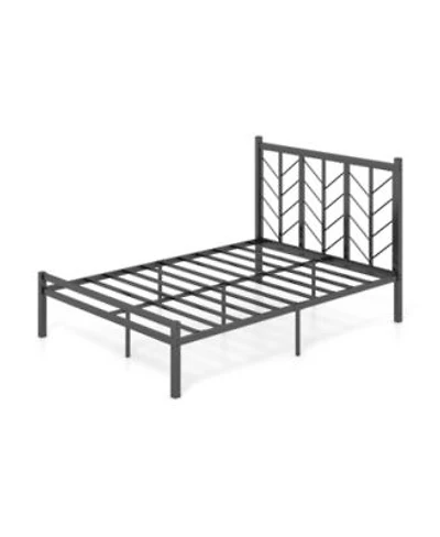 Gouun Full Size Platform Bed With Headboard Metal Frame