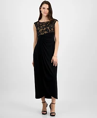 Connected Petite Embroidered Gown