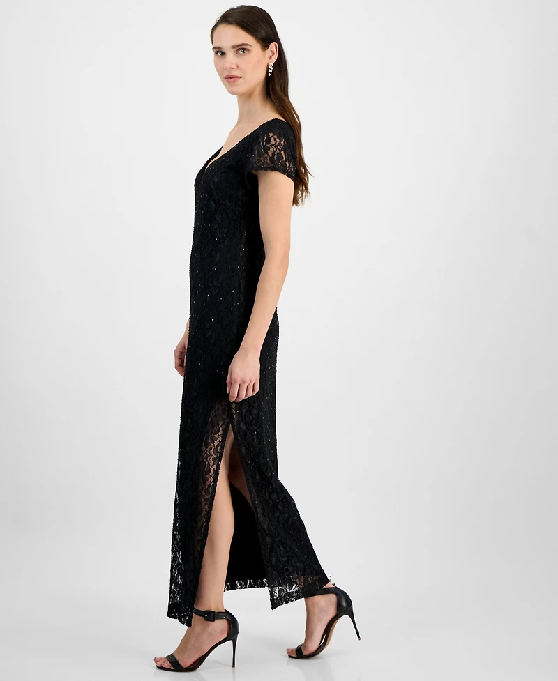 Connected Petite Lace Wired V-Neck Maxi Dress