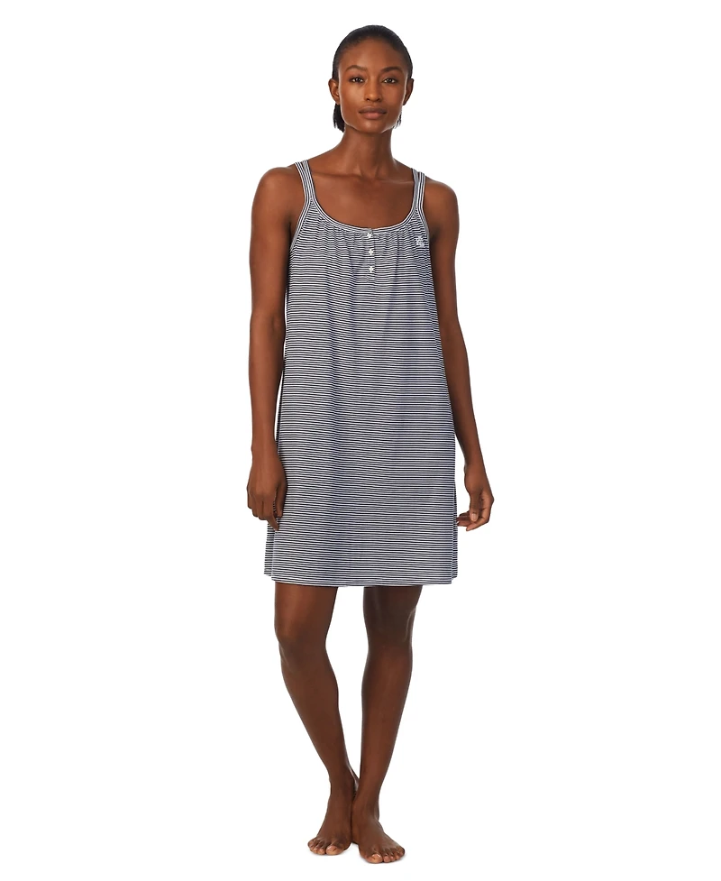 Lauren Ralph Plus Cotton Knit Double-Strap Nightgown