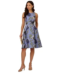 Adrianna Papell Women's Sleeveless Floral-Embroidered Dress
