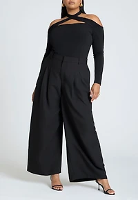 Eloquii Women's Cross Front Cut Out Top