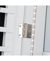Gouun 47 Inch Lockable Jewelry Cabinet Armoire with 3-Color Led Lights
