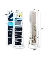 Gouun Standing Jewelry Cabinet with Adjustable Led Lights