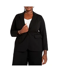 Eloquii Women's Plus The Ultimate Stretch Long One Button Blazer