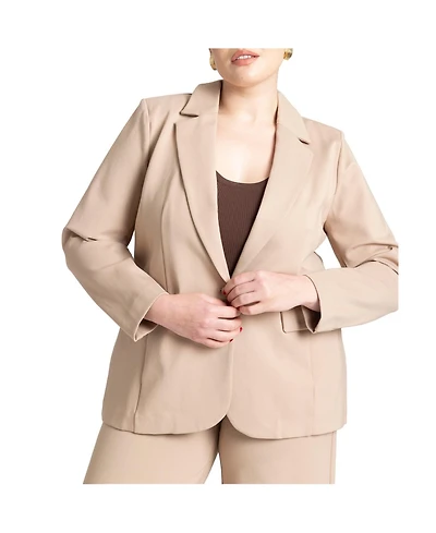 Eloquii Women's Plus The Ultimate Stretch Long One Button Blazer