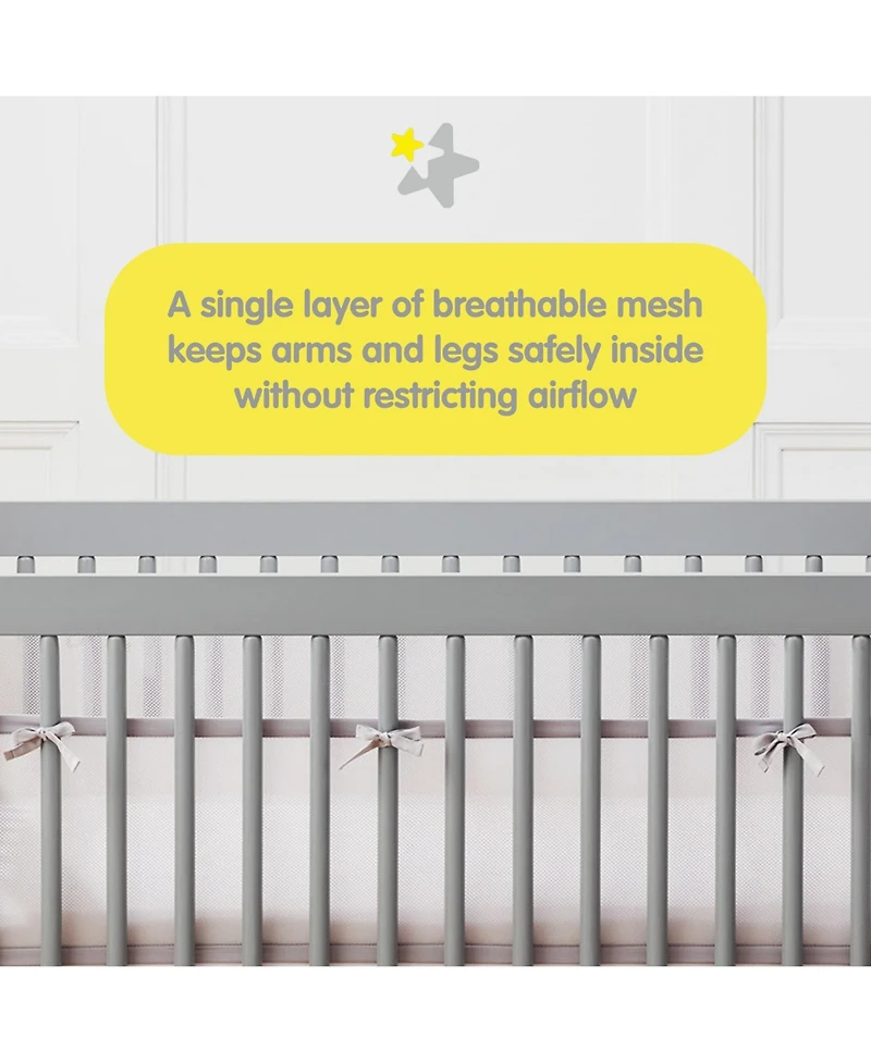 Halo Dream Inc. Breathable Mesh Liner for Mini Cribs, Deluxe 4mm