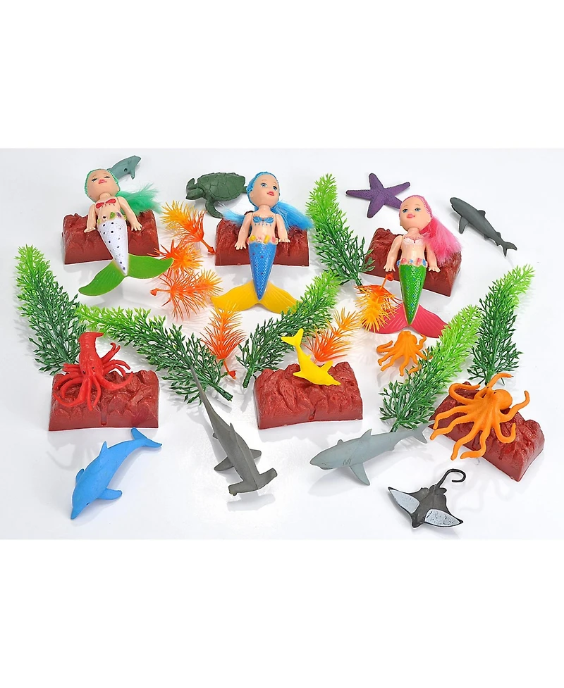 Wild Republic Bucket Mermaid Figurines, 33 Pieces