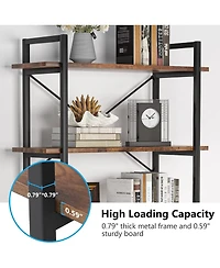 Tribesigns 5 Tier Bookshelf, Modern Etagere Bookcase with Metal Frame, Tall Book Shelf Unit for Living Room, Study, Home Office, Black Friday Deals