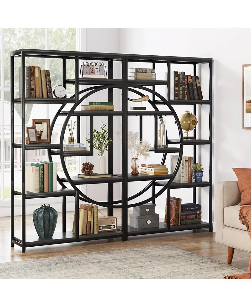 Tribesigns Bookshelf 5 Tier Etagere Bookcase, Freestanding Tall Bookshelves Display Shelf Storage Organizer with 9-Open for Living Room,