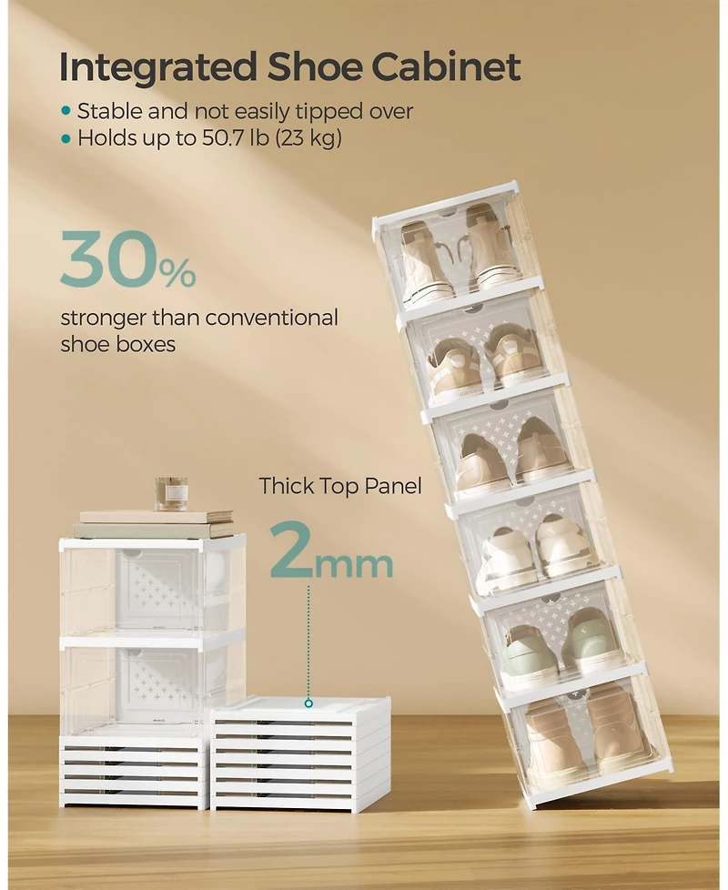 Slickblue Stackable Shoe Boxes for Efficient and Customizable Footwear Storage Solutions
