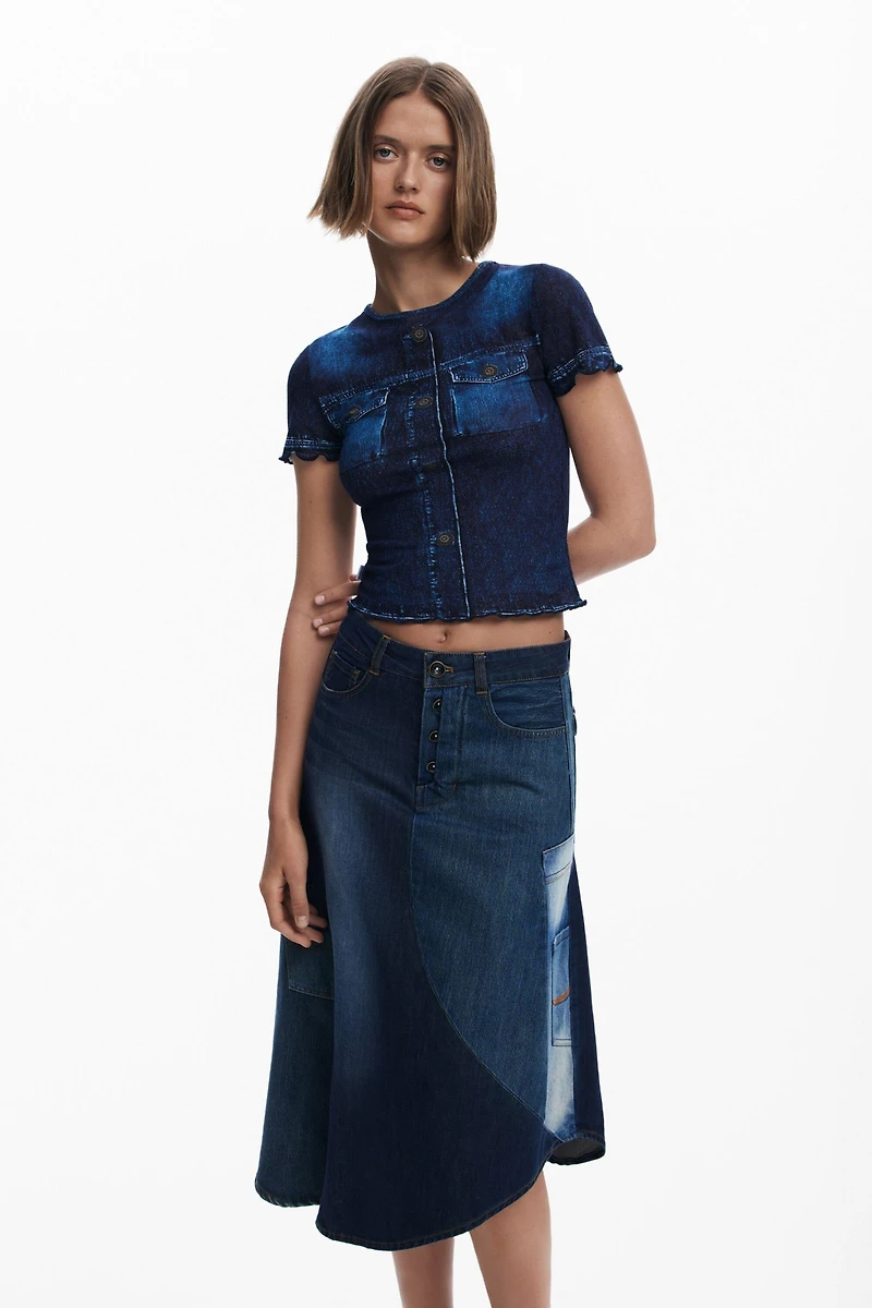 Desigual Women's Patchwork denim skirt