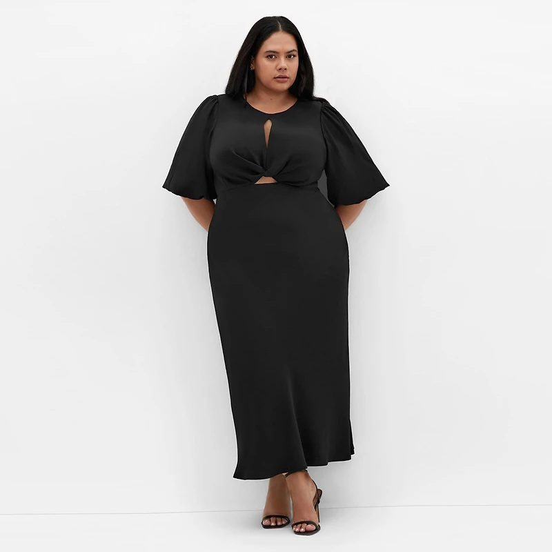 City Chic Plus Ines Puff Dress