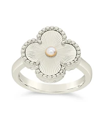 Sterling Forever Tilda Mother of Pearl Clover Statement Ring