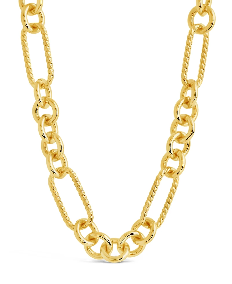Sterling Forever Fianna Mixed Chain Link Necklace