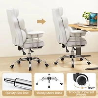 Office Desk Chair Big and Tall Executive Office Chair with Footrest Lumbar Support