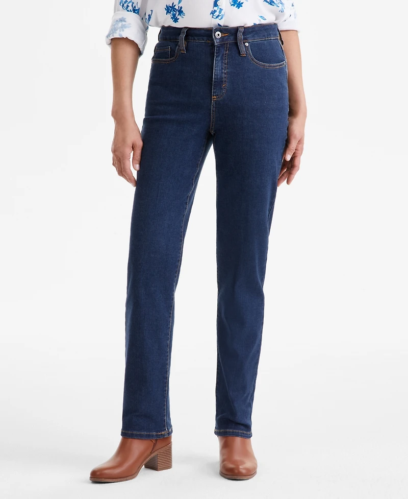 Style & Co Women's High Rise Straight-Leg Jeans, Regular, Short and Long Lengths