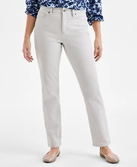 Style & Co Women's Straight-Leg High Rise Twill Pants, Created for Macy's