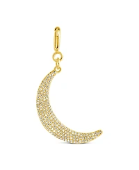 Sterling Forever Cubic Zirconia Crescent Moon Charms