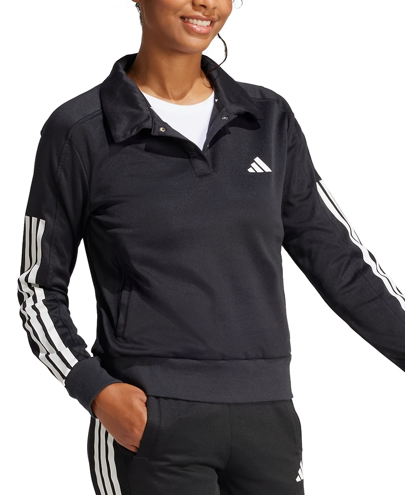 adidas Women's Iconic 3-Stripes Snap Track Top