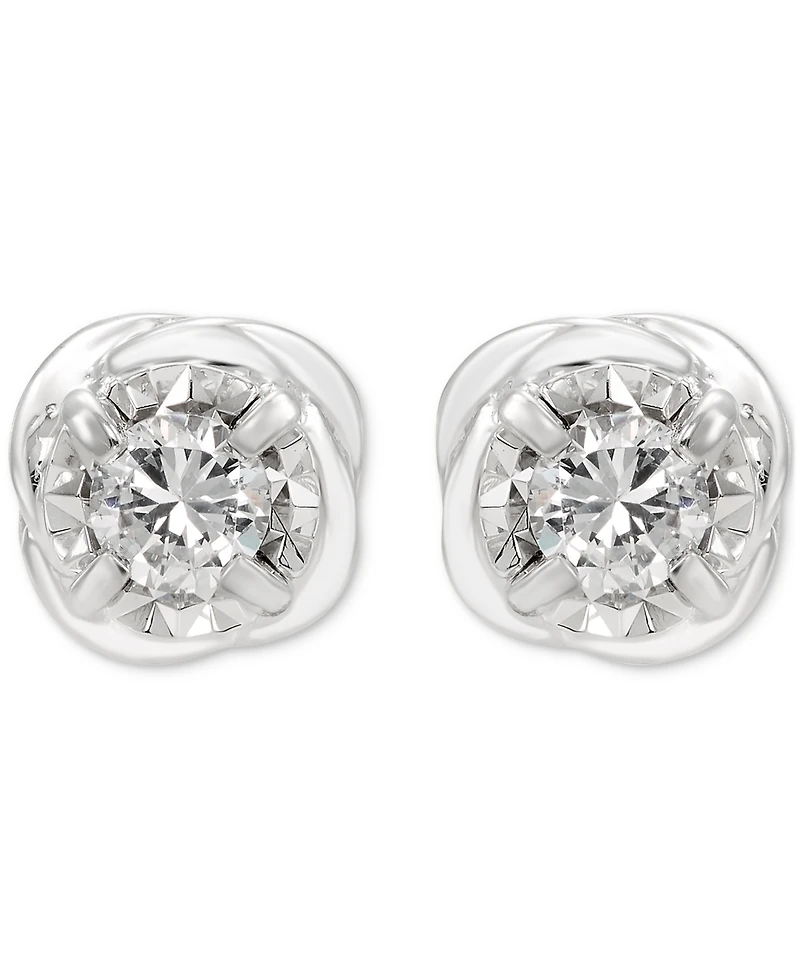 Diamond Love Knot Earrings (1/2 ct. t.w.) in 14k White Gold