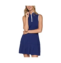 G Lifestyle Clothing Women's Sleeveless Half Zip Up Dress